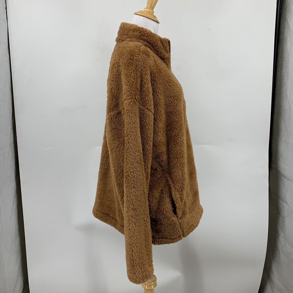 Lands End Sweater Womens L Large Forth Fuzzy Quarter Zip Long Sleeve Shaggy - Picture 4 of 14